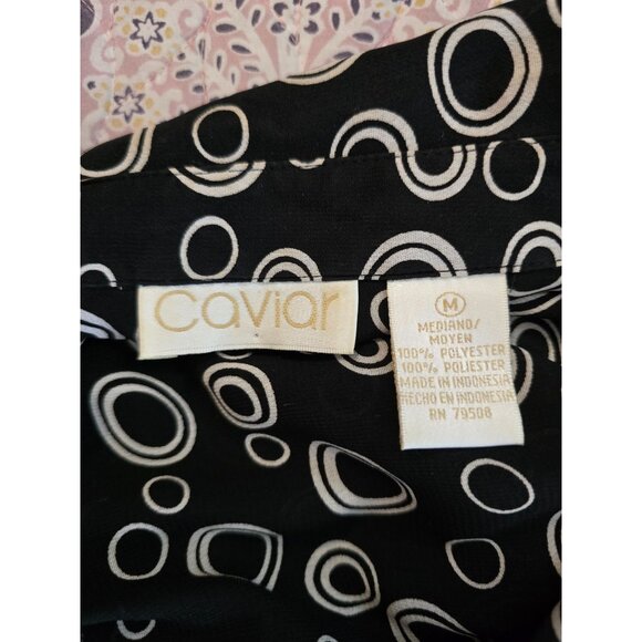 Caviar Sleeveless Wrap Black & White geometric whimsygoth academia office wear - Picture 4 of 5